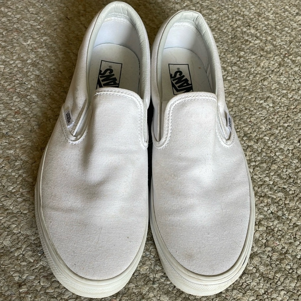 Vans class is slip ons white mens size 11